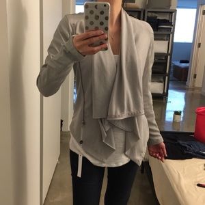 NWT Blanknyc faux leather drape front jacket